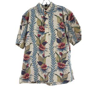 Reyn Spooner Hawaiian Shirt XL Floral Print‎ Short Sleeve Button-Up